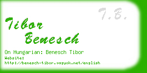 tibor benesch business card